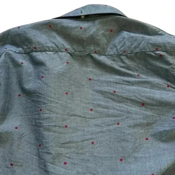 Gap Women's Button-Up Shirt Medium‎ Pink / Red Polka Dot Long Sleeve Casual - Picture 2 of 2